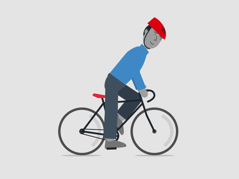 Showoff! 2d animation bicycle bike car free character character animation cycling cyclist motion rider showoff