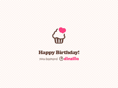 Birthday Card birthday brown card cupcake pink