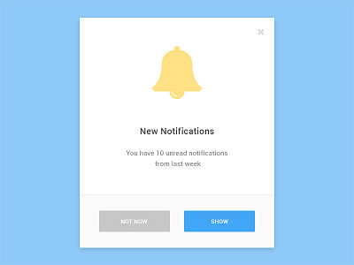 Notification alert clean modal notification ui