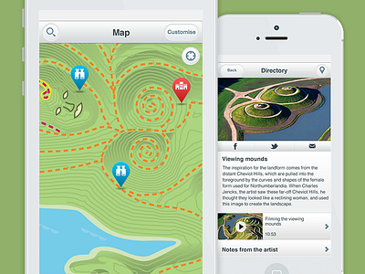 Northumberlandia, Location based app app design location based app map ui ux