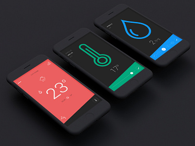 Home Thermostat IOT Concept app home automation iot mobile thermostat ui ux