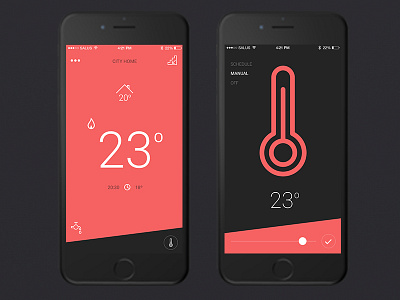 Home Thermostat IOT Concept heating home automation iot mobile smart home thermostat ui ux