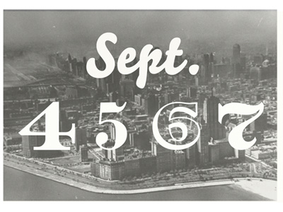 Sept. 4 5 6 7 dated invitation new york city typography vintage