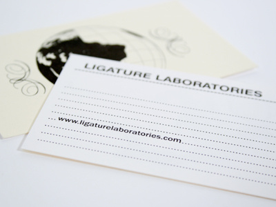 Ligature Laboratories business card helvetica rounded identity