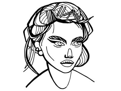 Day 2 beauty fashion girl hair illustration sketch ukrainian