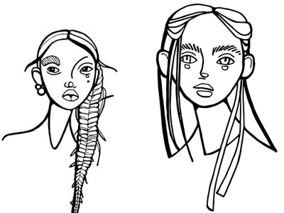 Day 3 beauty fashion girl hair illustration sketch ukrainian