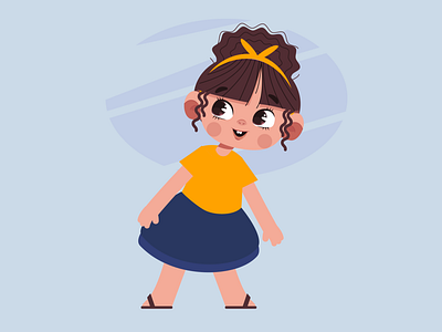 curly girl 2d abstract character design expressions flat happy illustration motion design motiongraphics vector