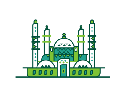 mosque 2d branding corporate design dribbble element flat icon identity illustration art islamic mosque pattern