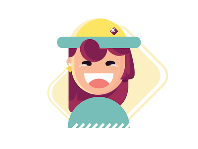 character design 2d abstract character art character concept design flat girl girl character happy hat illustration laughing tears vector