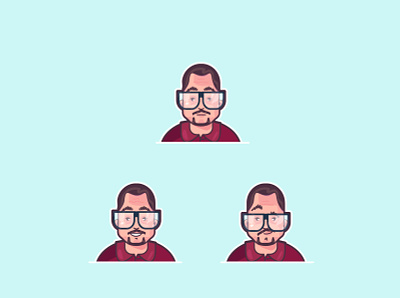 character avatar 2d abstract character design excited expressions flat glasses illustration vector