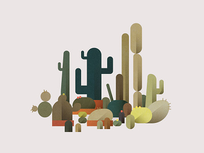 Cactus fiesta cactus flat green illustration plants