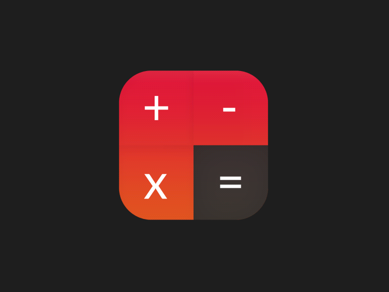 Calculator App animation app app design app icon calculator dailyui dark fabian gligor flat design icon icon design motion design