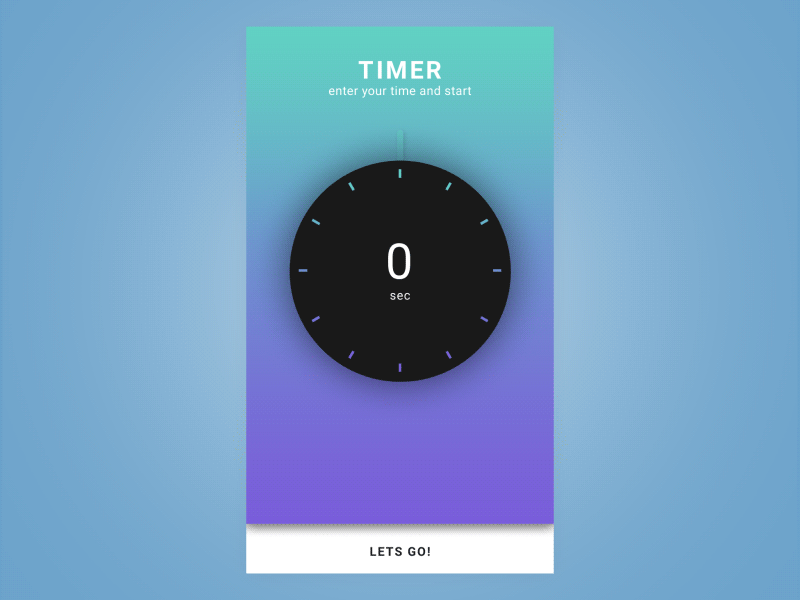 Timer App animation app app design application colorful dailyui design fabian gligor flat design gradient motion design timer