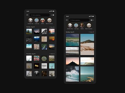 Minimalistic Gallery App | Dark Mode app design application mobile mobile app mobile app design mobile design mobile ui modern photographer ui ui ux ui ux design ui design uidesign uiux