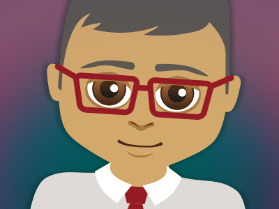 Glassesman character illustration illustrator vector