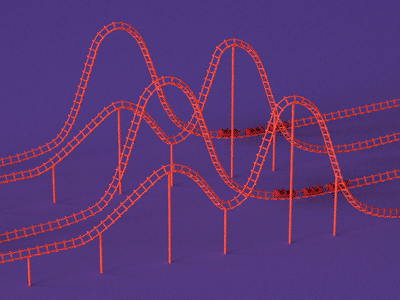 Amusement Park Series: Roller Coaster 3d animation art artwork c4d cg design digital gif graphics motion