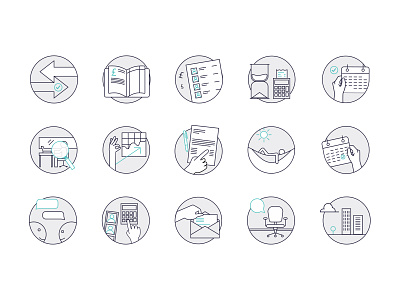 Icon set for online accountants - Quant icon iconography illustration limely vector