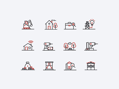 Construction Icons icon illustration limely vector