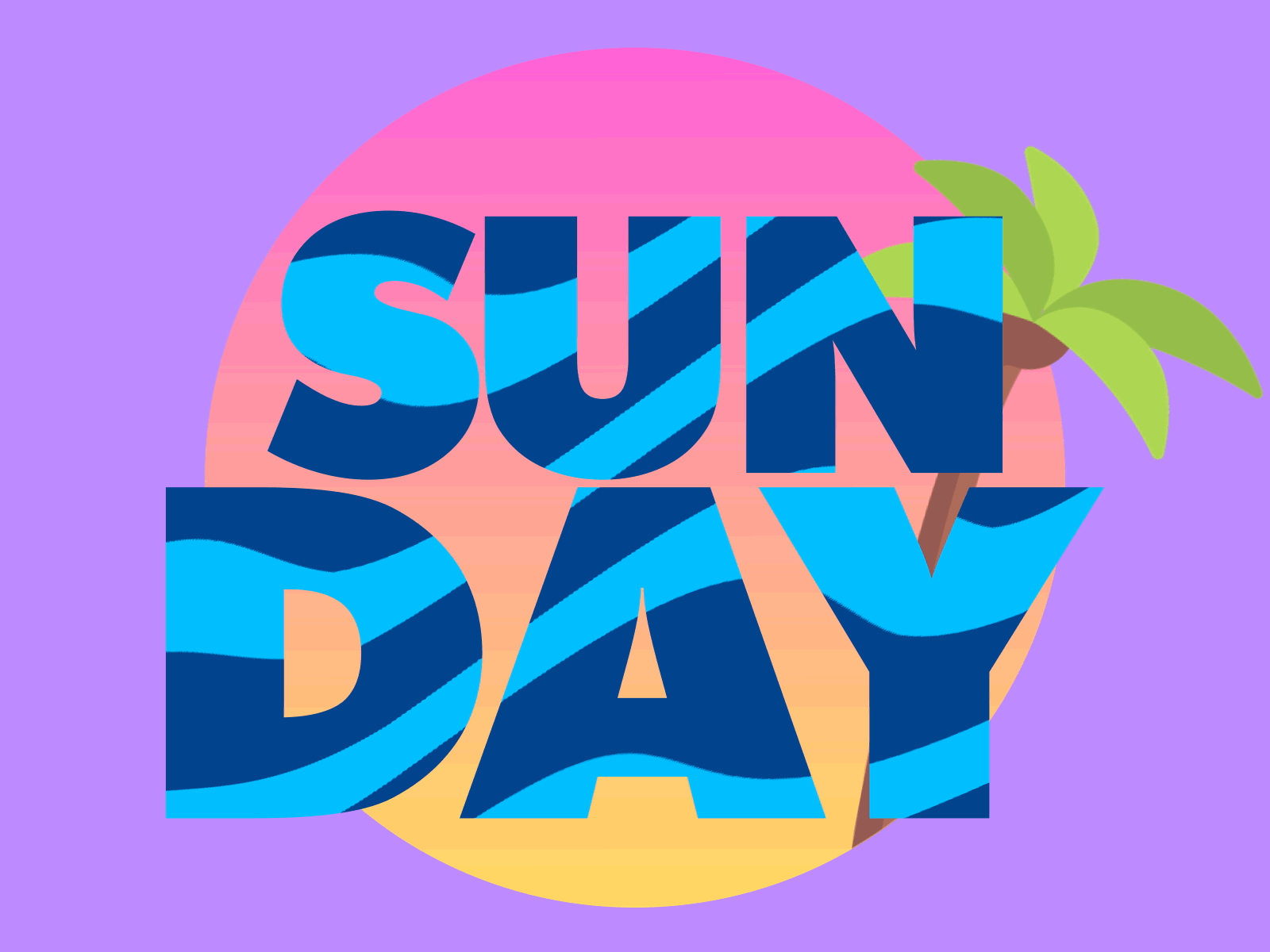Sunday! :D 2danimation after effects animation beach funday happy loop mograph motion design motion graphics smile sticker sunday weekend
