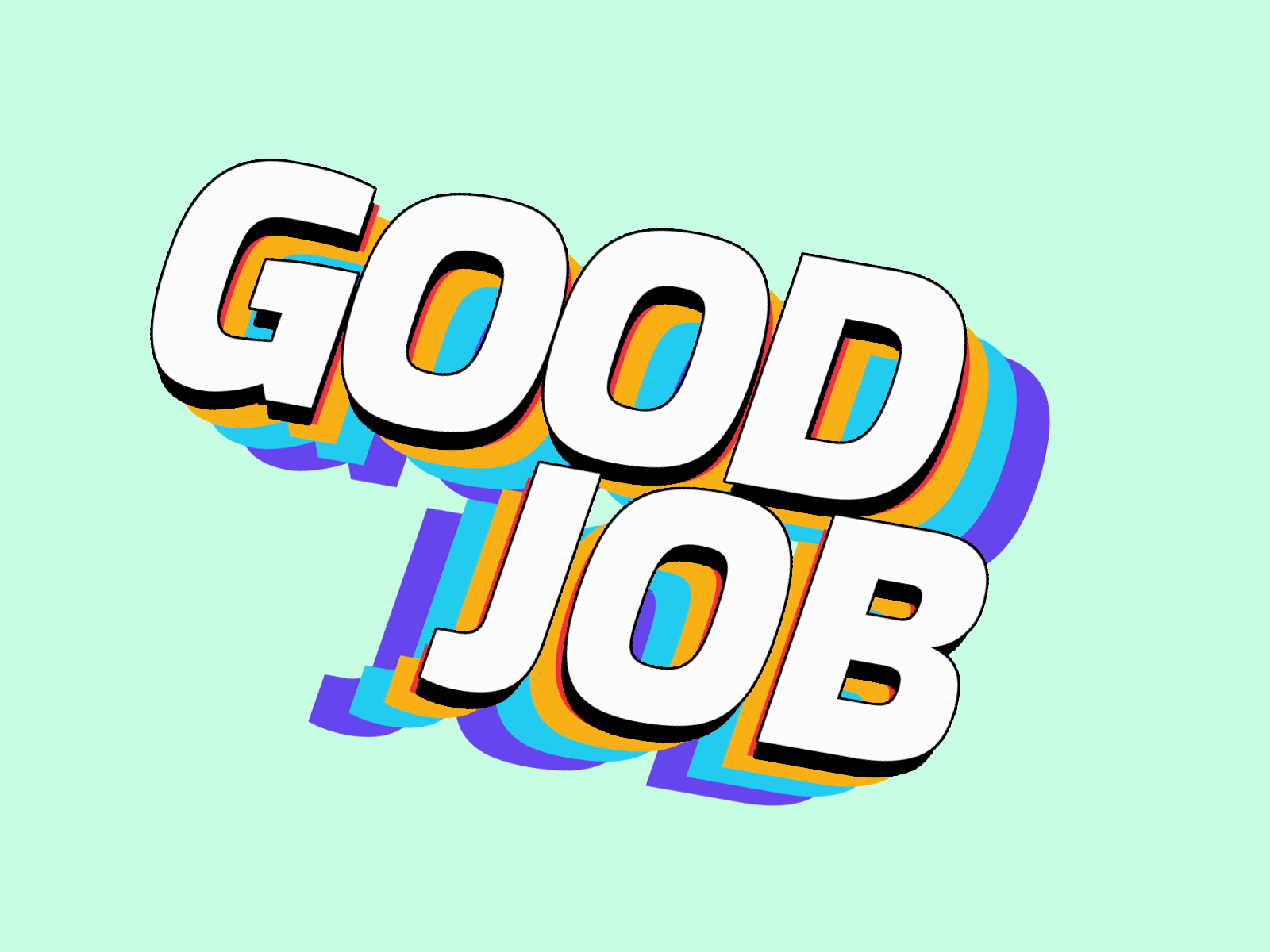Good Job 2danimation aftereffects animation good goodjob happy job loop mograph motion design motion graphics nice rainbow text type