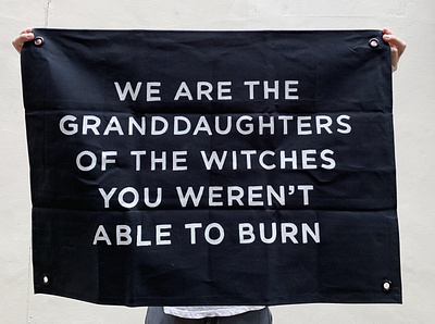 Burning Witches austin designer austin graphic designer austin illustrator custom banner custom flag hand painted handlettered handpainted typography