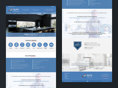 Alfa Appliances Website Design Mockup design homepage homepage design mockup photoshop website design