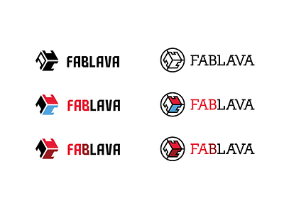Logo Fablava blue bratislava craft fablab fablava logo logo design red technology