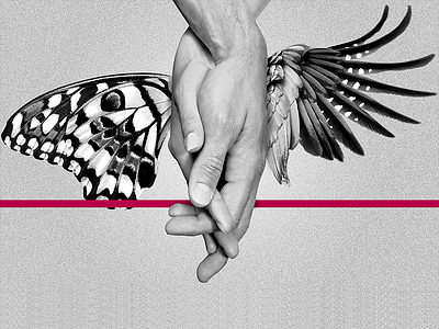 Red String 4 ♥ black collage costa rica fate hands love red string tropical valentine white wings