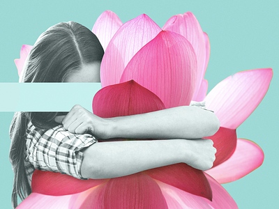 Abrazo Florido abrazo black and white collage costa rica flor floral flower hug love photomontage photoshop teal tropical woman