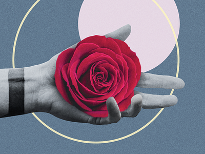 Graze me blue collage color costa rica design digital collage fate feels flower flowers hands love red rose tropical