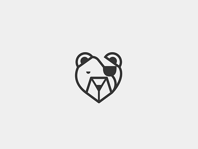 Pirate Bear bear experiment logo minimalist pirate
