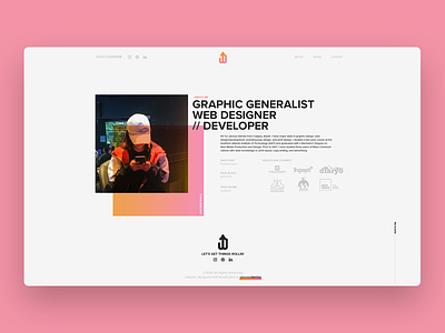 Portfolio Website Experiment 2019 branding design gradient graphic design minimalist pink portfolio simple uiux web design