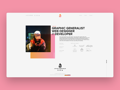 Portfolio Website Experiment 2019 branding design gradient graphic design minimalist pink portfolio simple uiux web design