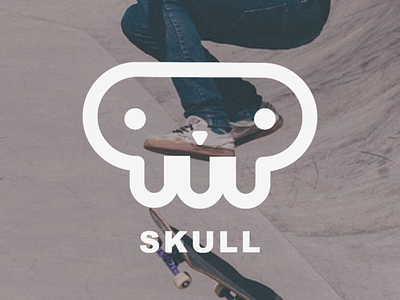 SKULL experiment logo minimalist skate skull