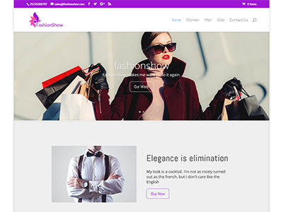 Fashionshow Website color design fashion flat homepage shopping slider ui ux web website wordpress