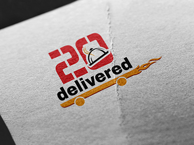 20 Delivered Logo 20 brand branding delivery design dish food icon logo logos logotype vector
