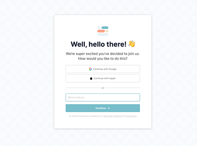 Signup Modal branding ui ux