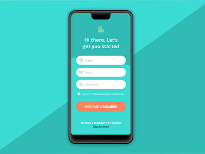 Sign Up Form mobile mobile ui signup