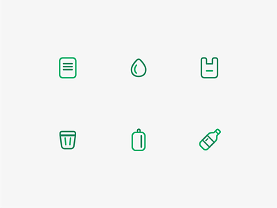 Icon collection 1 bottle green icon paper recycle