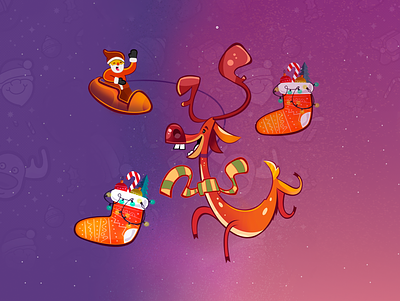 Merry Christmas Illustration christmas illustration reindeer sock