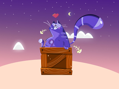 The box 📦 🔸 2d box cat cute design illus illustration interface product ui
