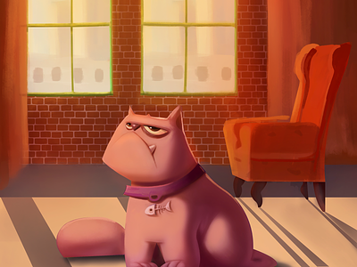 Grumpy Cat • Сharacter 2d art cat character concept cute design digital illustration interface painting ui ux