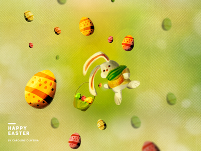 Happy Easter Illustration 🎉🐰 easter eggs happy rabbit