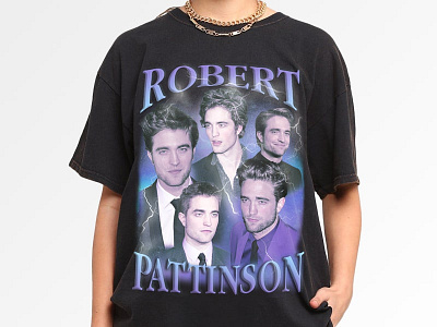 ROBERT PATTINSON TEE - BLACK 3d animation brand identity branding branding agency design graphic design illustration logo logofolio motion graphics packaging stationery ui