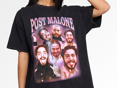 POST MALONE TEE - BLACK 3d animation brand identity branding branding agency design graphic design illustration logo logofolio motion graphics packaging stationery ui