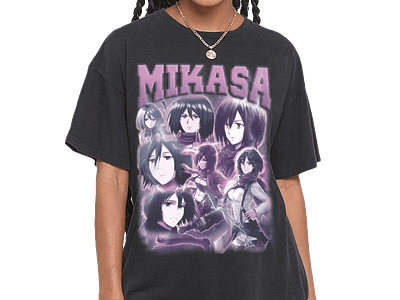 MIKASA ACKERMAN TEE - BLACK 3d animation brand identity branding branding agency design graphic design illustration logo logofolio motion graphics packaging stationery ui