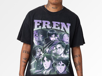 EREN YEAGER TEE - BLACK