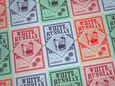 It Was a White Russian Kind of Night beverage cocktail design drink illustration kentucky louisville poker chips poster print russian show poster vector wedding white white russian