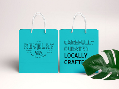 Revelry Shopping Bags badge bag bag mockup bird branding design kentucky louisville revelry shopping bag typography