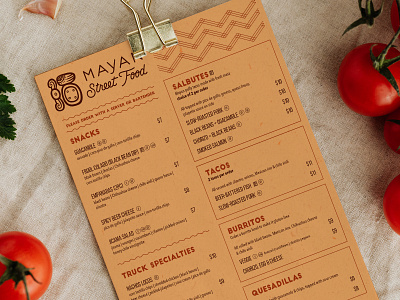 Mayan Street Food Menu